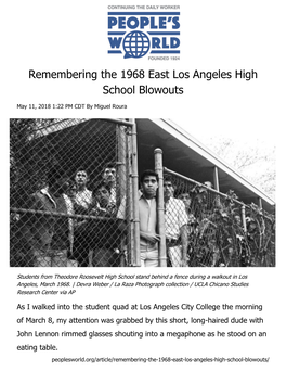 Remembering the 1968 East Los Angeles High School Blowouts