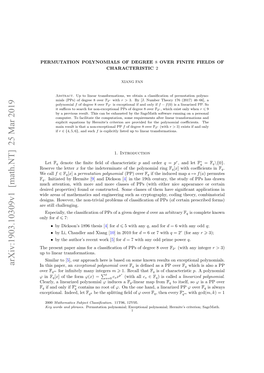 PERMUTATION POLYNOMIALS of DEGREE 8 OVER FINITE FIELDS of CHARACTERISTIC 2 2 Contains No Root of Φ