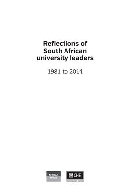 Reflections of South African University Leaders