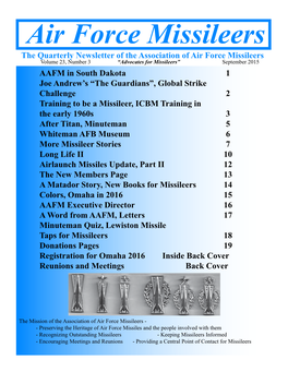 September 2015 AAFM Newsletter