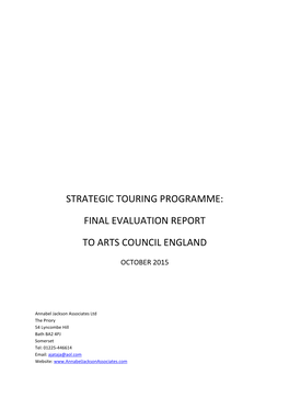 Strategic Touring Programme