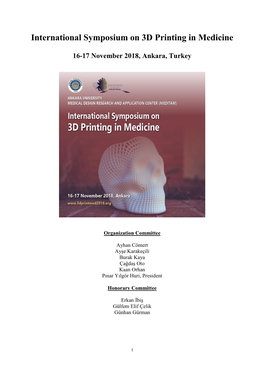 International Symposium on 3D Printing in Medicine