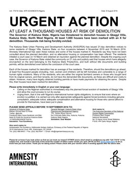 Urgent Action