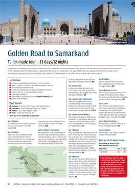 50 Golden Road to Samarkand – Tailor-Made Tour