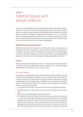 Medical Issues and Sexual Violence