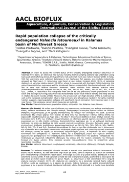 Rapid Population Collapse of the Critically Endangered Valencia