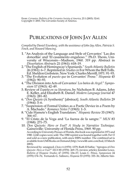 Publlications of John Jay Allen