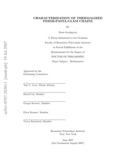 Characterization of Thermalized Fermi-Pasta-Ulam Chains