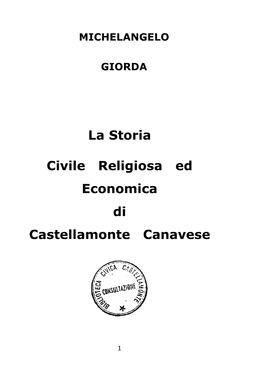 La Storia Civile Religiosa E Economica Di Castellamonte