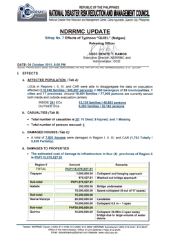 NDRRMC Update Sitrep No.7 Effects of Typhoon QUIEL