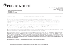 PUBLIC NOTICE News Media Information 202 / 418-0500 TTY 202 / 418-2555 Internet: Federal Communications Commission Ftp.Fcc.Gov 445 12Th St., S.W