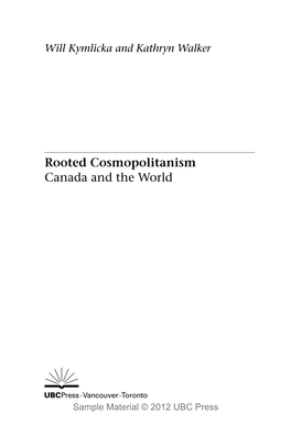 Rooted Cosmopolitanism Canada and the World