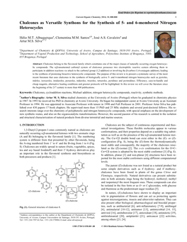 Chalcones As Versatile Synthons for the Synthesis of 5- and 6-Membered Nitrogen Heterocycles