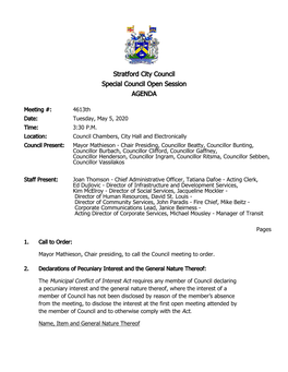 Special Council Agenda