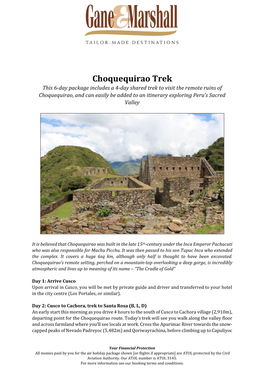 Choquequirao Trek