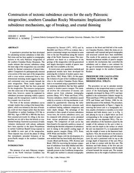 Construction of Tectonic Subsidence Curves for The