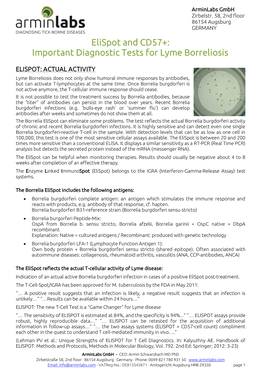 Elispot and CD57+: Important Diagnostic Tests for Lyme Borreliosis