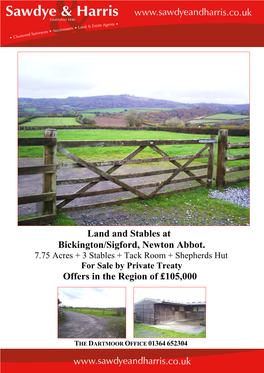 Land and Stables at Bickington/Sigford, Newton Abbot