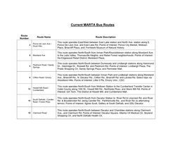 Current MARTA Bus Routes