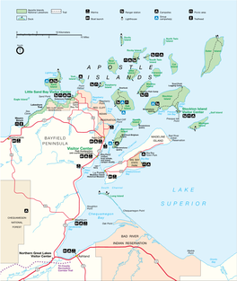 Apostle Islands National Lakeshore Trail Marina Ranger Station Campsites Picnic Area Group Dock Boat Launch Lighthouse Campsite(S) Trailhead