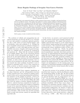 Arxiv:1107.0603V2 [Cond-Mat.Soft] 5 Jul 2011 Ical Questions on the Packing of Particles