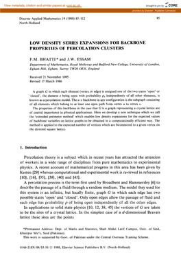 Low Density Series Expansions for Backbone Properties of Percolation Clusters