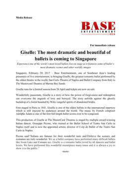 Giselle: the Most Dramatic and Beautiful Of