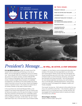 SSS Letter 87, Spring 2021 (Pdf) Download