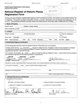 National Register of Historic Places Registration Form