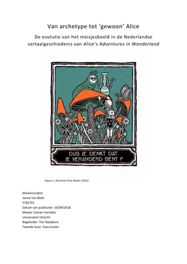 Alice De Evolutie Van Het Meisjesbeeld in De Nederlandse Vertaalgeschiedenis Van Alice’S Adventures in Wonderland