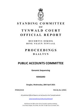 28 Apr 2021 Public Accounts Committee: Genomic