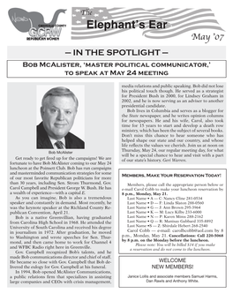 May 2007 GCRWC News — Vol