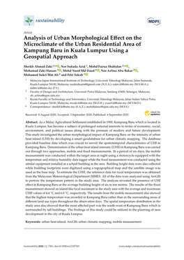 Analysis of Urban Morphological Effect on the Microclimate of The