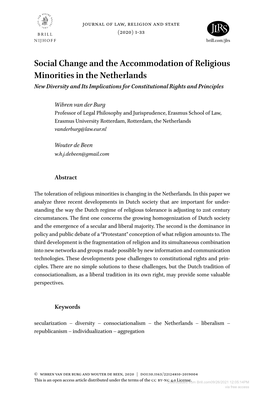 Social Change and the Accommodation of Religious Minorities in the Netherlands New Diversity and Its Implications for Constitutional Rights and Principles