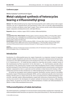 Metal-Catalyzed Synthesis of Heterocycles Bearing a Trifluoromethyl Group