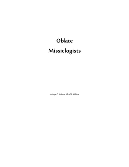 Oblate Missiologists