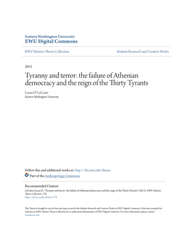 The Failure of Athenian Democracy and the Reign of the Thirty Tyrants Lucas D