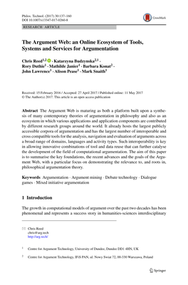 The Argument Web: an Online Ecosystem of Tools, Systems and Services for Argumentation