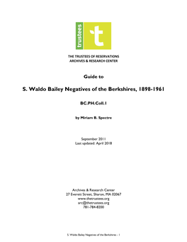 BC.PH.Coll.1: S. Waldo Bailey Negatives of the Berkshires (1898