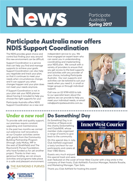 Participate Australia Now Offers NDIS Support Coordination the NDIS Provides Great Choice and Independent Service to You