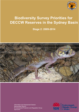 Biodiversity Survey Priorities for DECCW Reserves 2009-2014