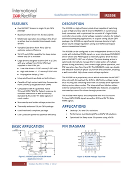 Ir3598 Features Description