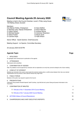 Council Meeting Agenda 29 January 2020 - Agenda
