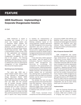 IASIS Healthcare: Implementing a Corporate Chargemaster Solution