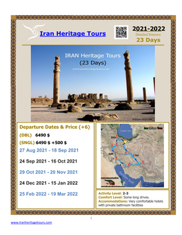 Iran Heritage Tours 2021-2022
