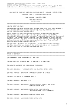 Comparative Study of Electoral Systems Module 4