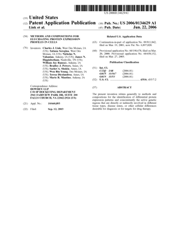 (12) Patent Application Publication (10) Pub. No.: US 2006/0134629 A1 Link Et Al