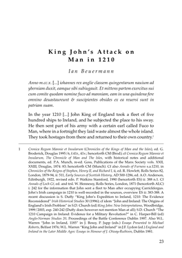 King John's Attack on Man in 1210