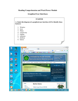 Reading Comprehension and Word Power Module Graphical User