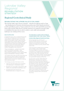 Latrobe Valley Regional REHABILITATION STRATEGY Regional Geotechnical Study